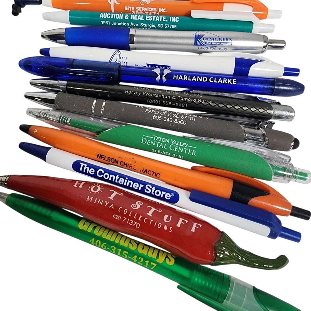 Lot of 60+ Assorted Promotional Pens Commerical‎ Bank, church, auto, cruise